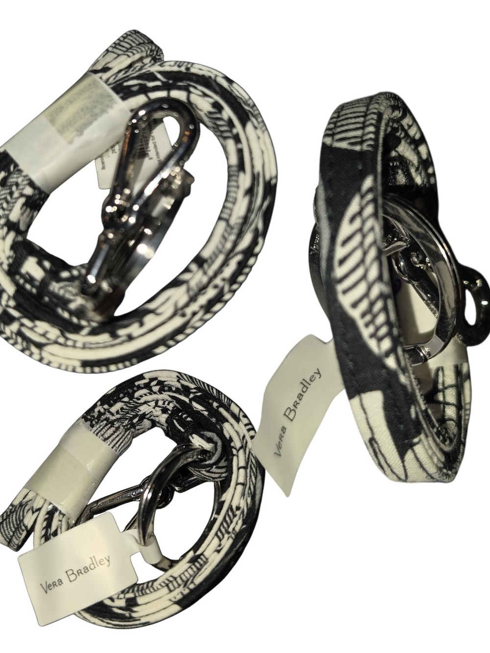 Vera Bradley Black & White Patterned Lanyard with Clasp NWT